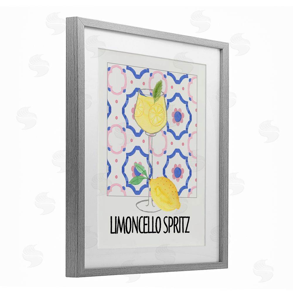 Nina Jacobs Italy Spritz on My Mind Gray Framed Print Under Glass Wall Art