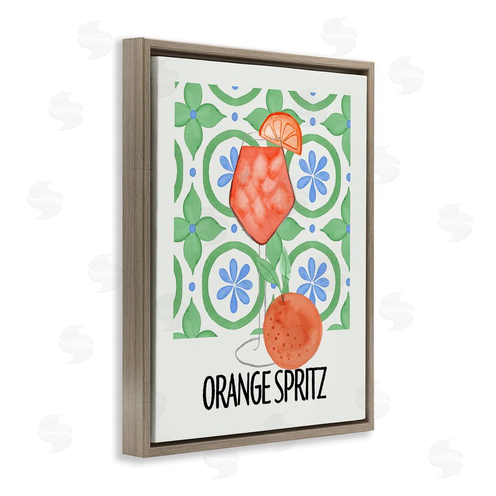 Nina Jacobs Orange Spritz On My Mind Brown Floating Frame Canvas Wall Art Print
