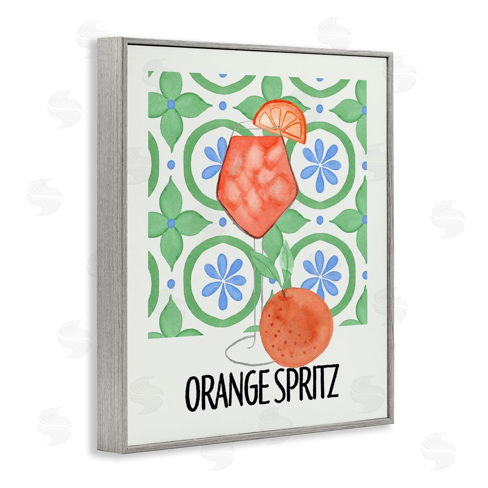 Nina Jacobs Orange Spritz On My Mind Gray Framed Giclee Wall Art Print