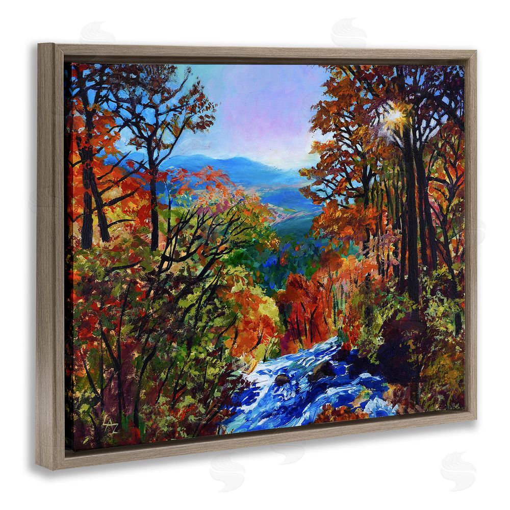 Lee Ann Zirbes Mountain Top Mosaic Brown Floating Frame Canvas Wall Art Print