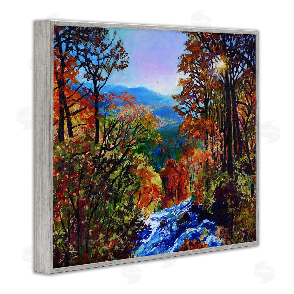 Lee Ann Zirbes Mountain Top Mosaic Gray Framed Giclee Wall Art Print