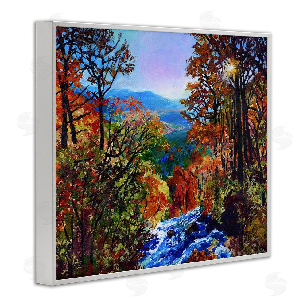 Lee Ann Zirbes Mountain Top Mosaic White Framed Giclee Wall Art Print