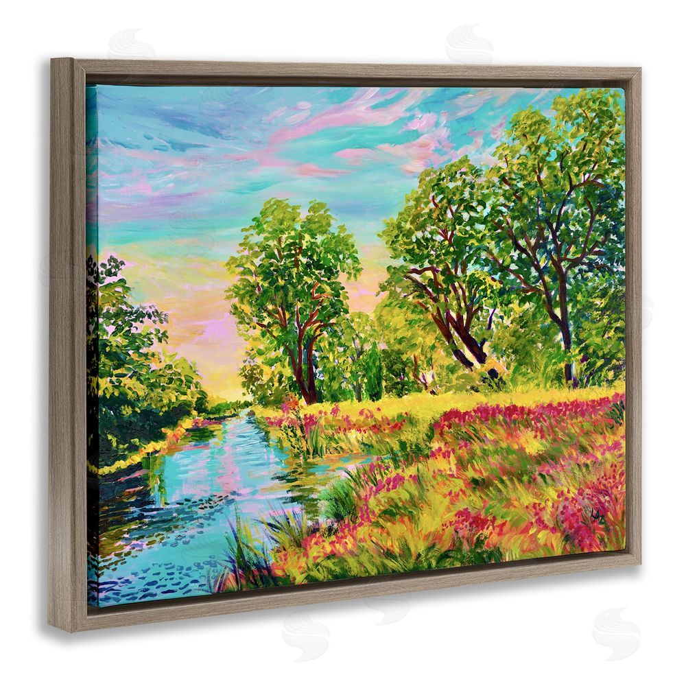 Lee Ann Zirbes Day Of Grace Landscape Brown Floating Frame Canvas Wall Art Print