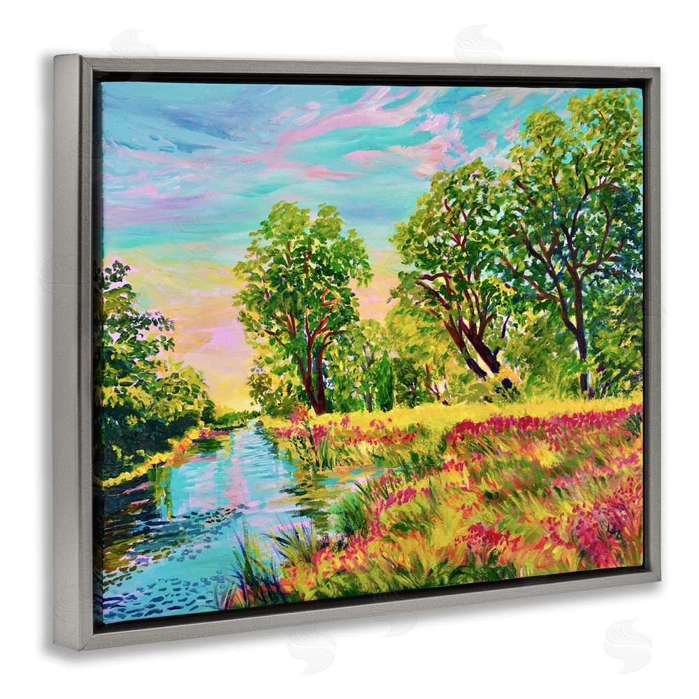 Lee Ann Zirbes Day Of Grace Landscape Gray Floating Frame Canvas Wall Art Print