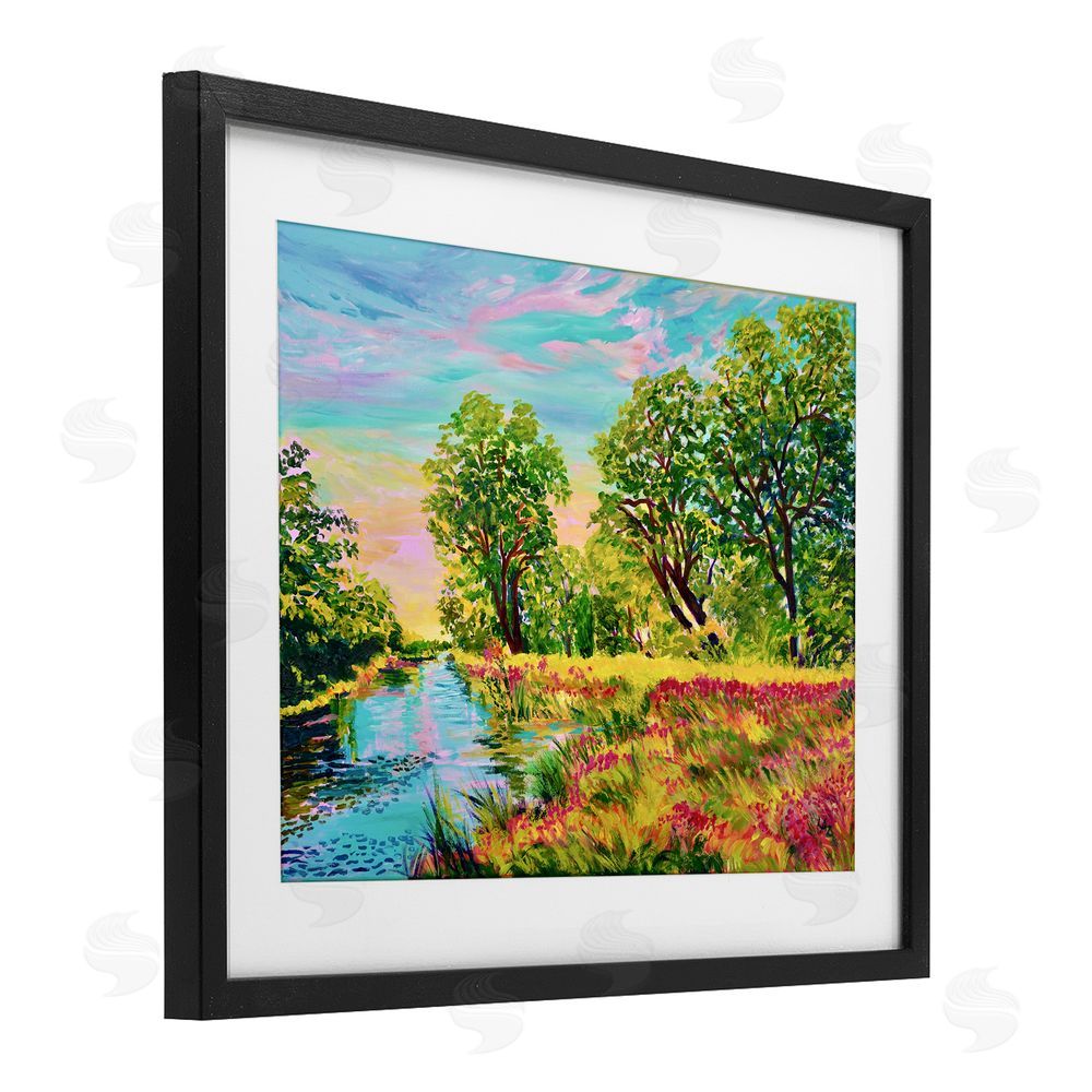 Lee Ann Zirbes Day Of Grace Landscape Black Framed Print Under Glass with White Mat Wall Art