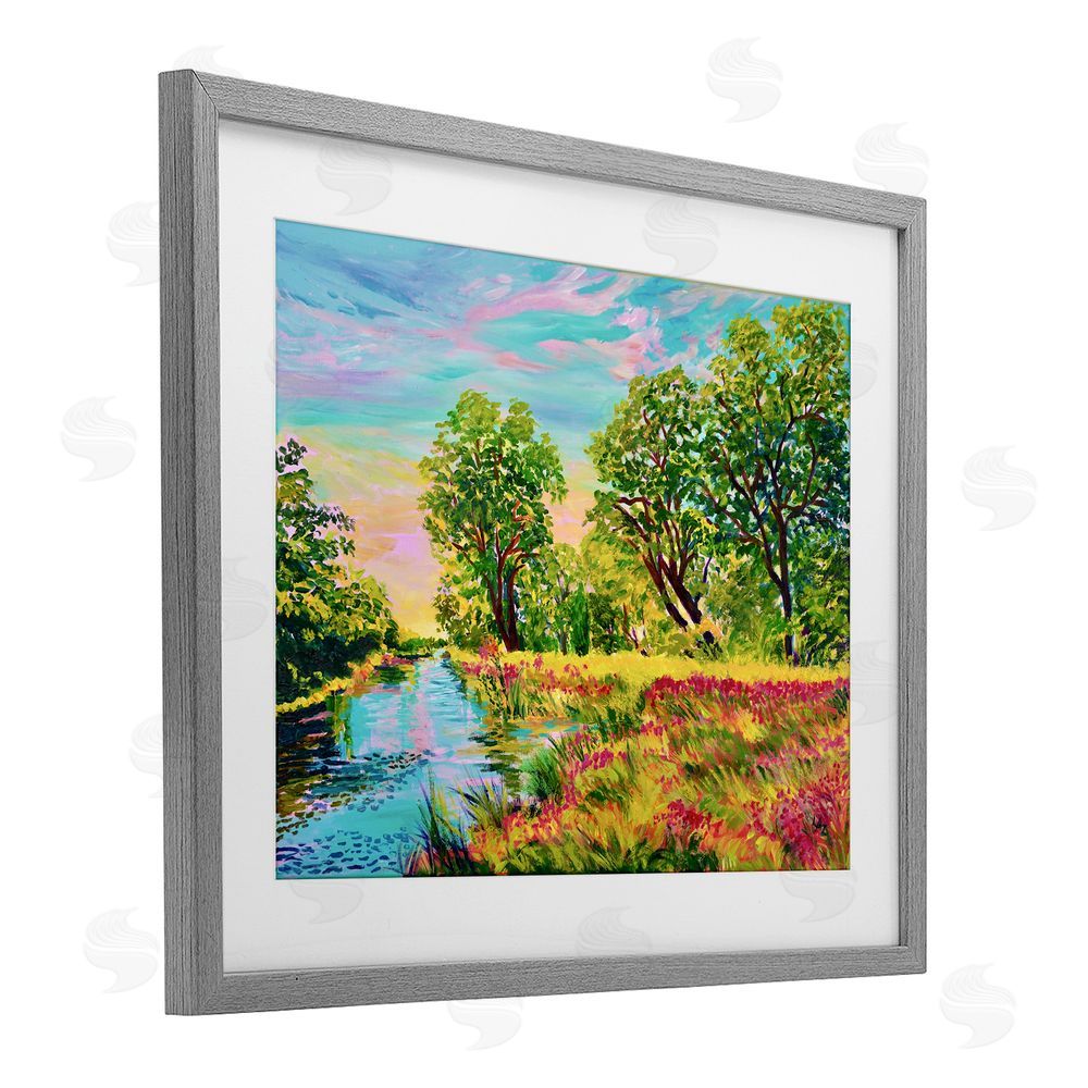 Lee Ann Zirbes Day Of Grace Landscape Gray Framed Print Under Glass with White Mat Wall Art