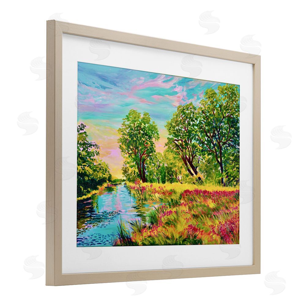Lee Ann Zirbes Day Of Grace Landscape Birch Framed Print Under Glass with White Mat Wall Art