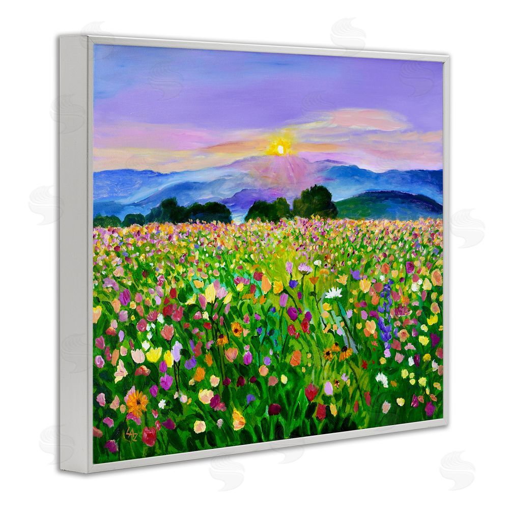 Lee Ann Zirbes Candy Colored Blooms White Framed Giclee Wall Art Print