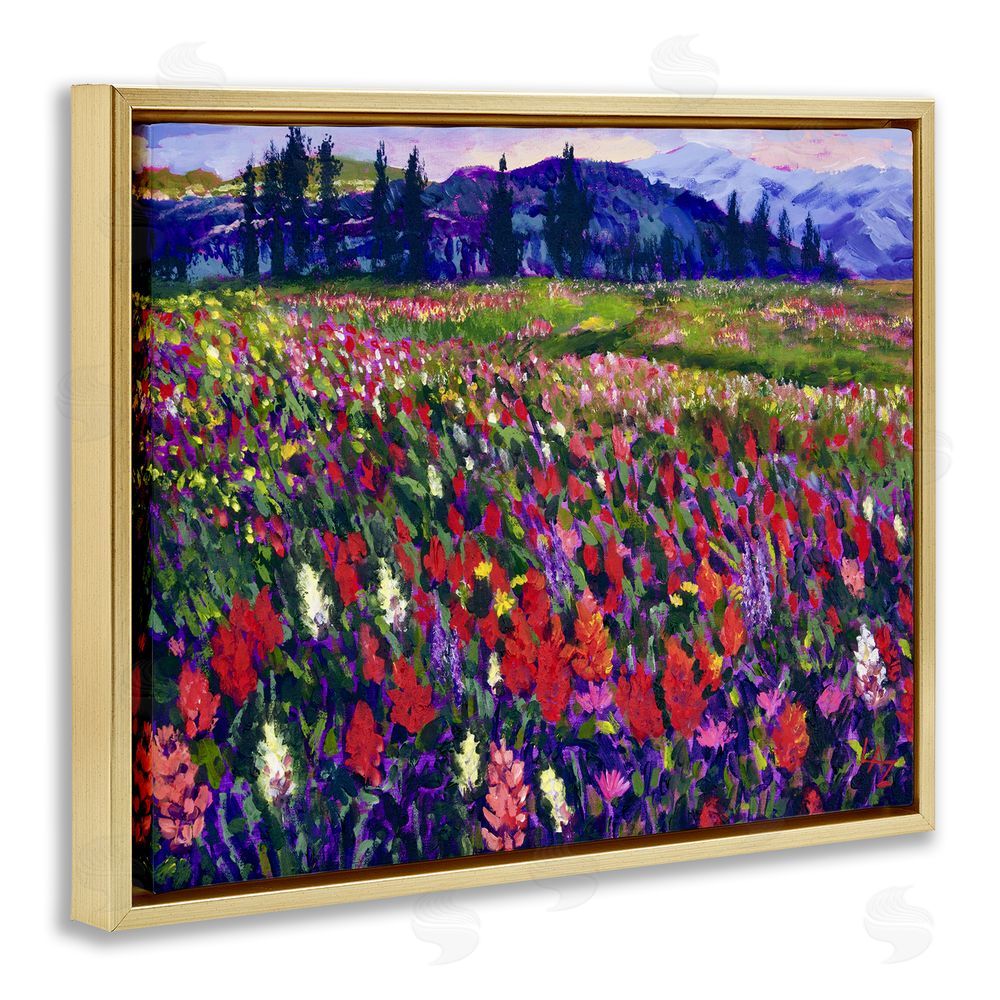 Lee Ann Zirbes Roadside Rhythm Meadow Gold Floating Frame Canvas Wall Art Print