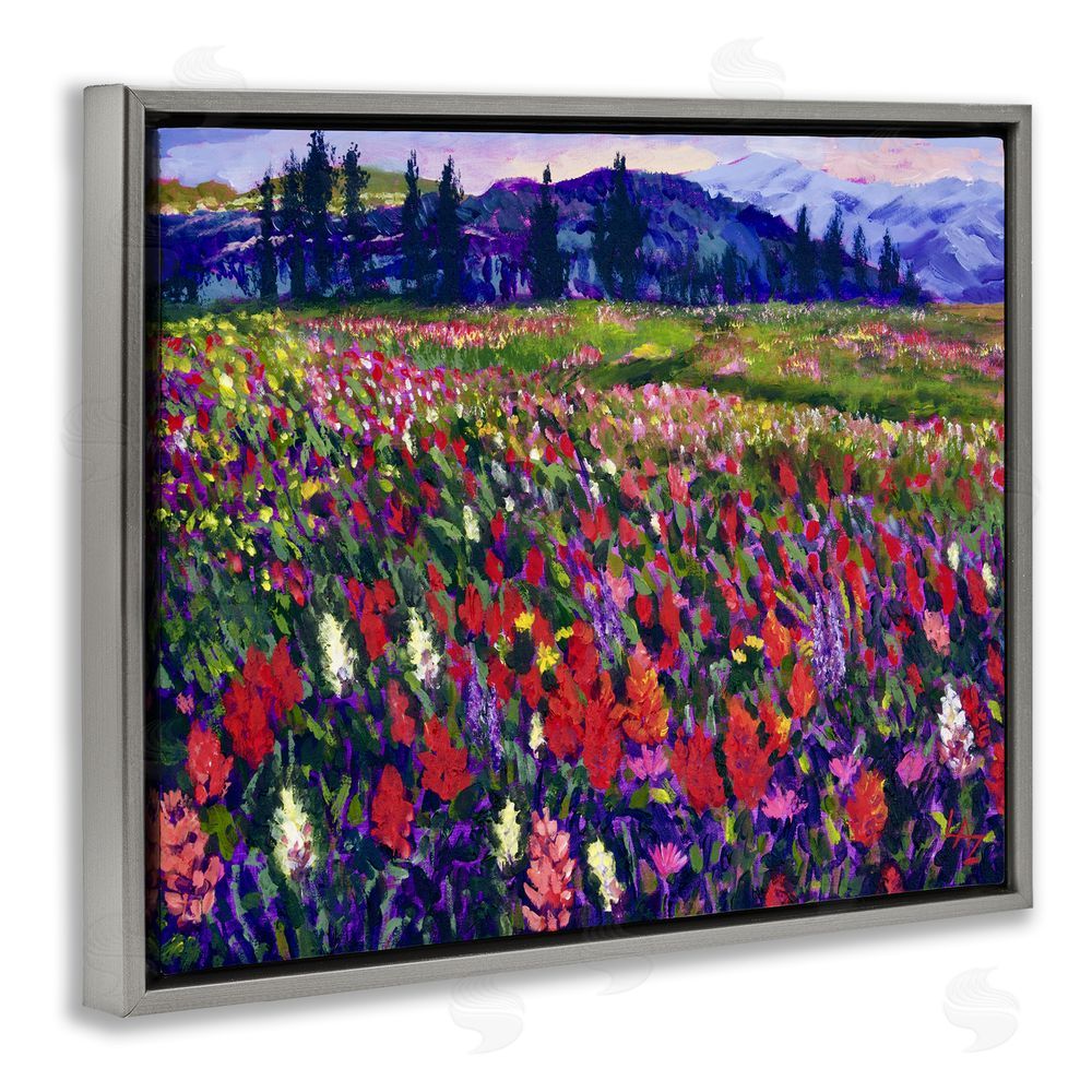 Lee Ann Zirbes Roadside Rhythm Meadow Gray Floating Frame Canvas Wall Art Print