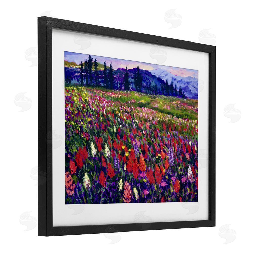 Lee Ann Zirbes Roadside Rhythm Meadow Black Framed Print Under Glass with White Mat Wall Art