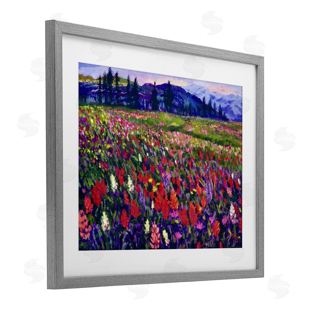 Lee Ann Zirbes Roadside Rhythm Meadow Gray Framed Print Under Glass with White Mat Wall Art