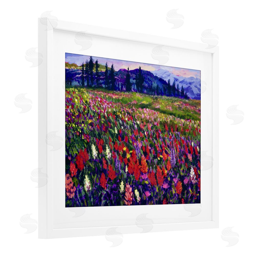 Lee Ann Zirbes Roadside Rhythm Meadow White Framed Print Under Glass with Mat Wall Art