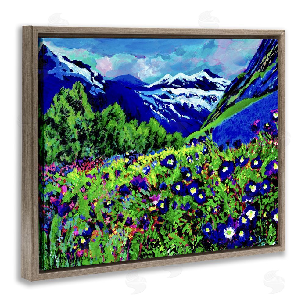 Lee Ann Zirbes Memory Mountain Valley Brown Floating Frame Canvas Wall Art Print