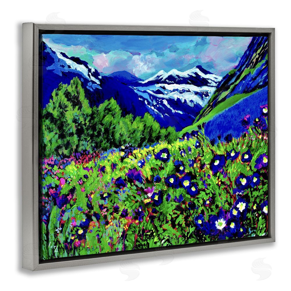 Lee Ann Zirbes Memory Mountain Valley Gray Floating Frame Canvas Wall Art Print