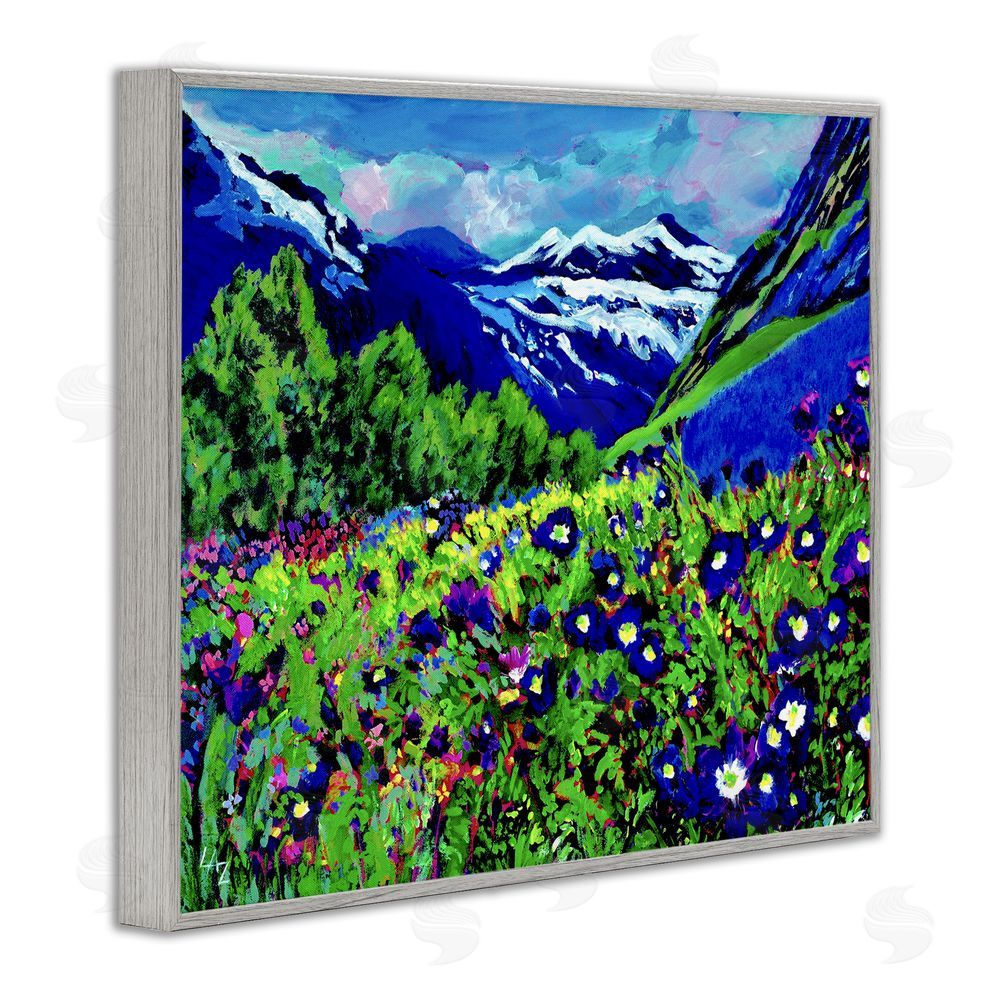 Lee Ann Zirbes Memory Mountain Valley Gray Framed Giclee Wall Art Print