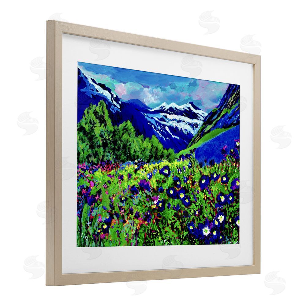 Lee Ann Zirbes Memory Mountain Valley Birch Framed Print Under Glass with White Mat Wall Art