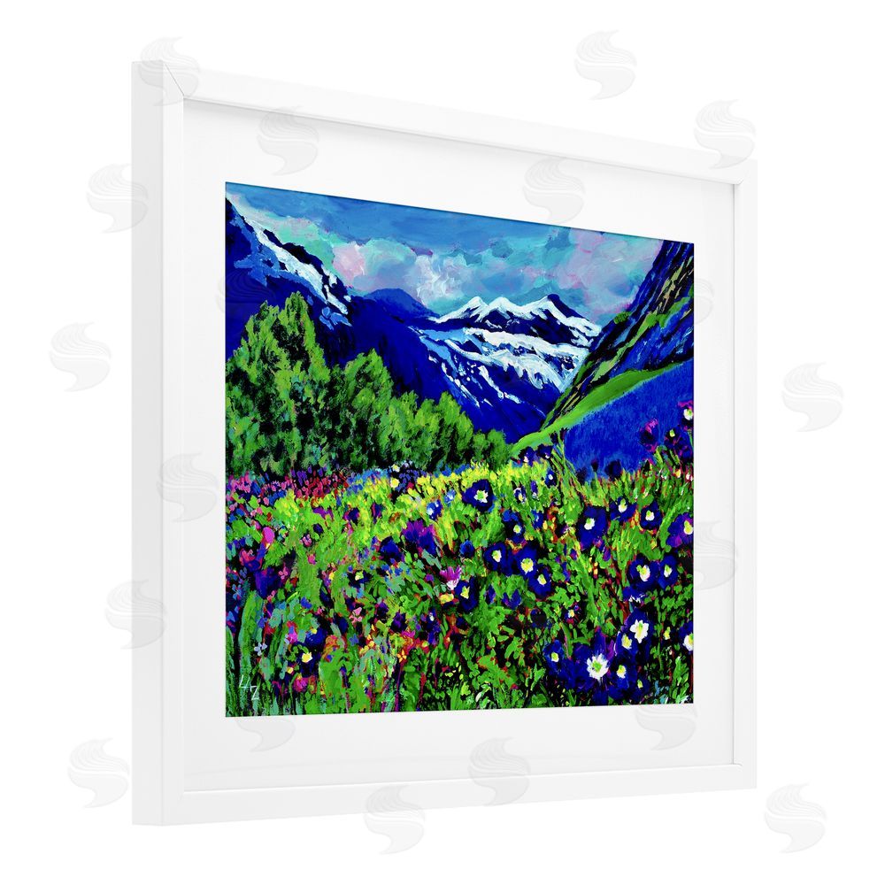 Lee Ann Zirbes Memory Mountain Valley White Framed Print Under Glass with Mat Wall Art