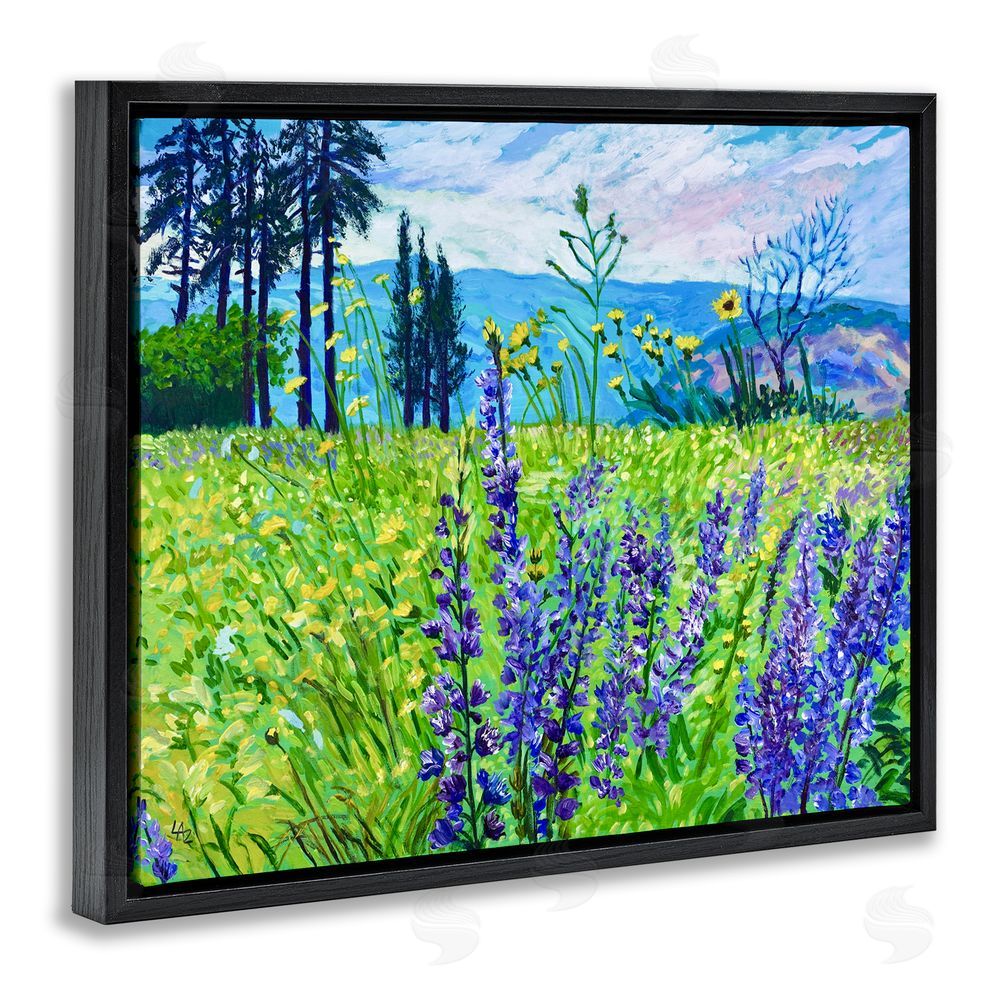 Lee Ann Zirbes Vibrant Elevation Blooms Black Floating Frame Canvas Wall Art Print