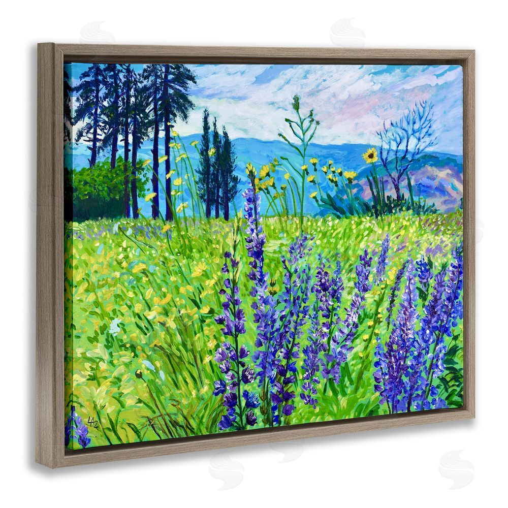 Lee Ann Zirbes Vibrant Elevation Blooms Brown Floating Frame Canvas Wall Art Print