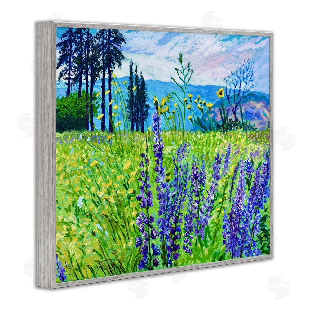 Lee Ann Zirbes Vibrant Elevation Blooms Gray Framed Giclee Wall Art Print