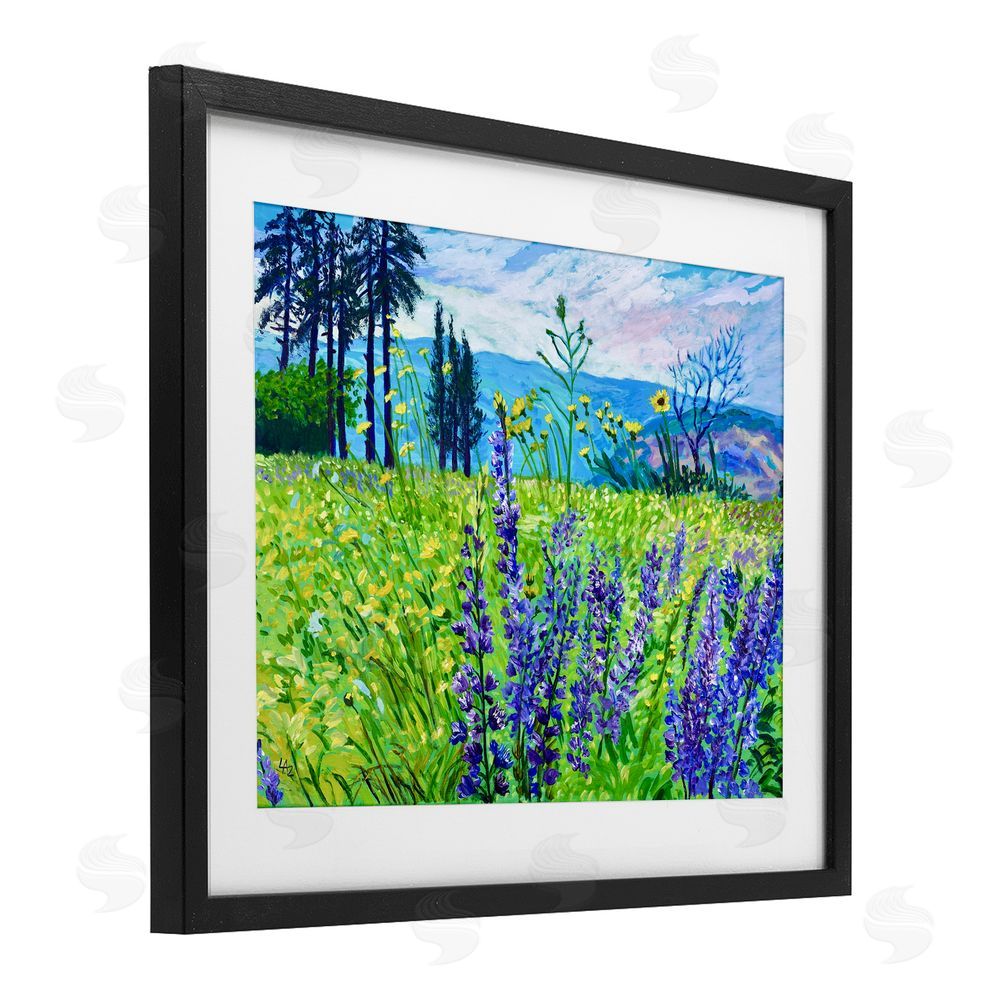 Lee Ann Zirbes Vibrant Elevation Blooms Black Framed Print Under Glass with White Mat Wall Art
