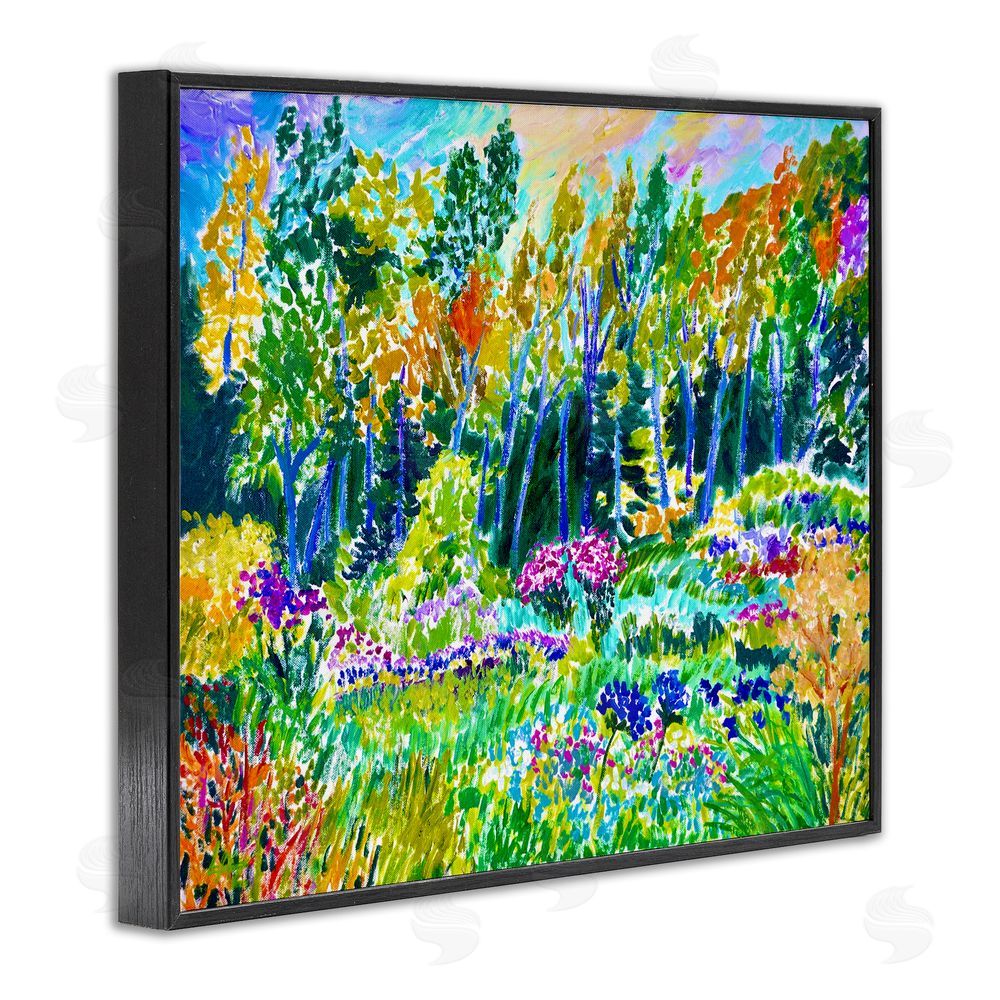 Lee Ann Zirbes Abstract Rainbow Forest Black Framed Giclee Wall Art Print