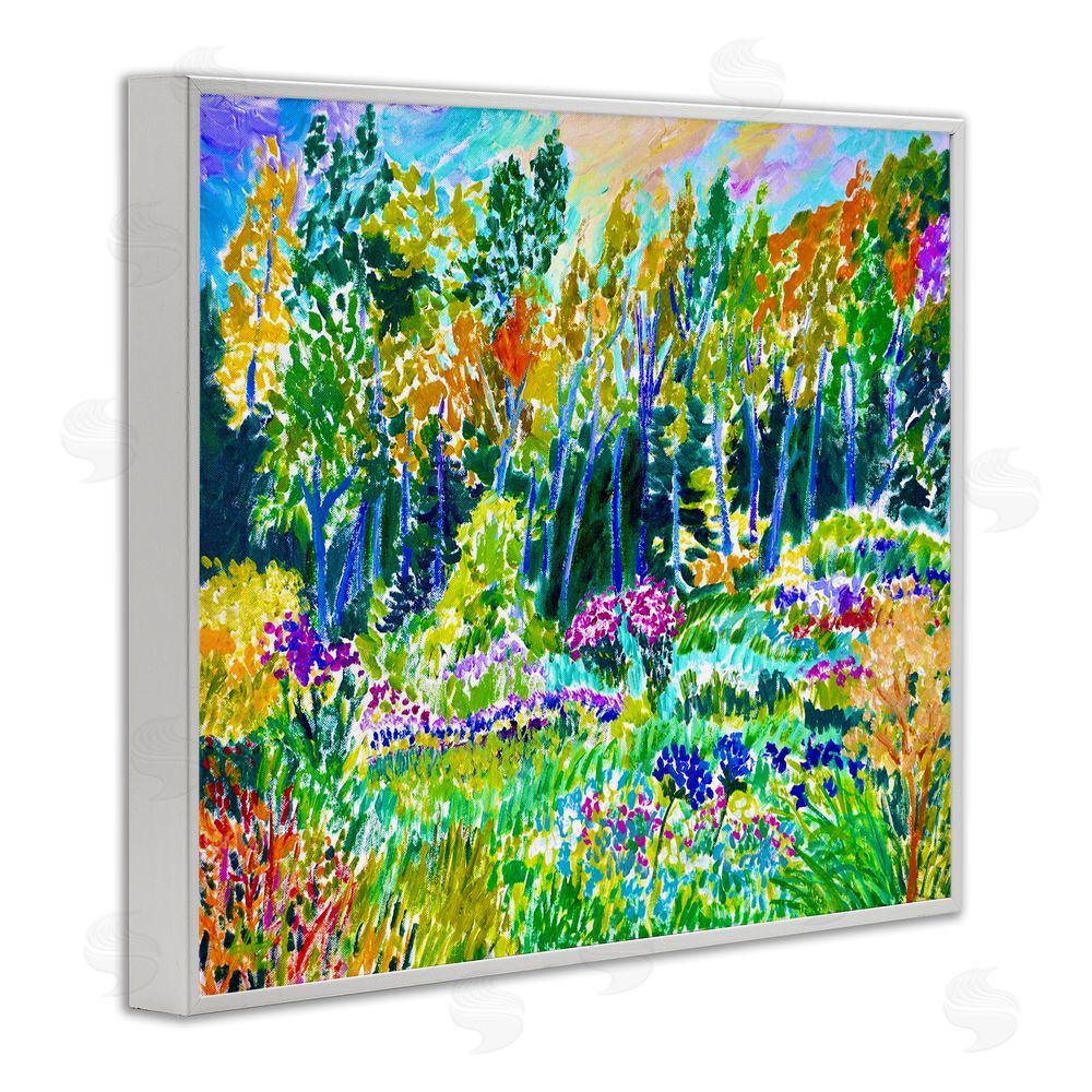 Lee Ann Zirbes Abstract Rainbow Forest White Framed Giclee Wall Art Print