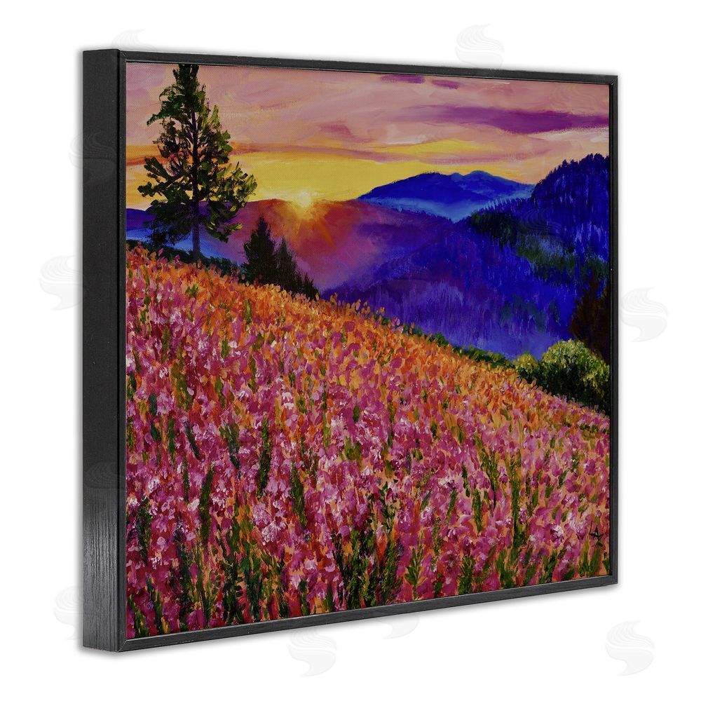 Lee Ann Zirbes Golden Moment Hillside View Black Framed Giclee Wall Art Print