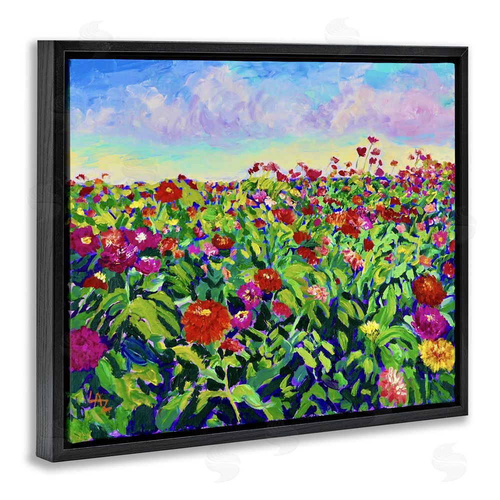 Lee Ann Zirbes Hot Summer Blooms Black Floating Frame Canvas Wall Art Print