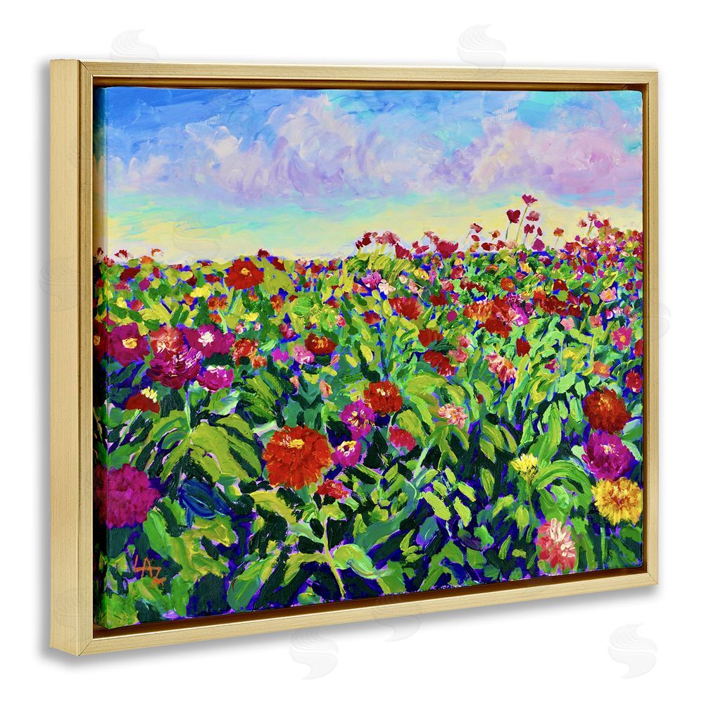 Lee Ann Zirbes Hot Summer Blooms Gold Floating Frame Canvas Wall Art Print