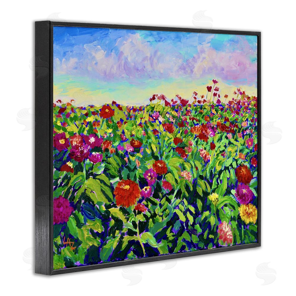 Lee Ann Zirbes Hot Summer Blooms Black Framed Giclee Wall Art Print