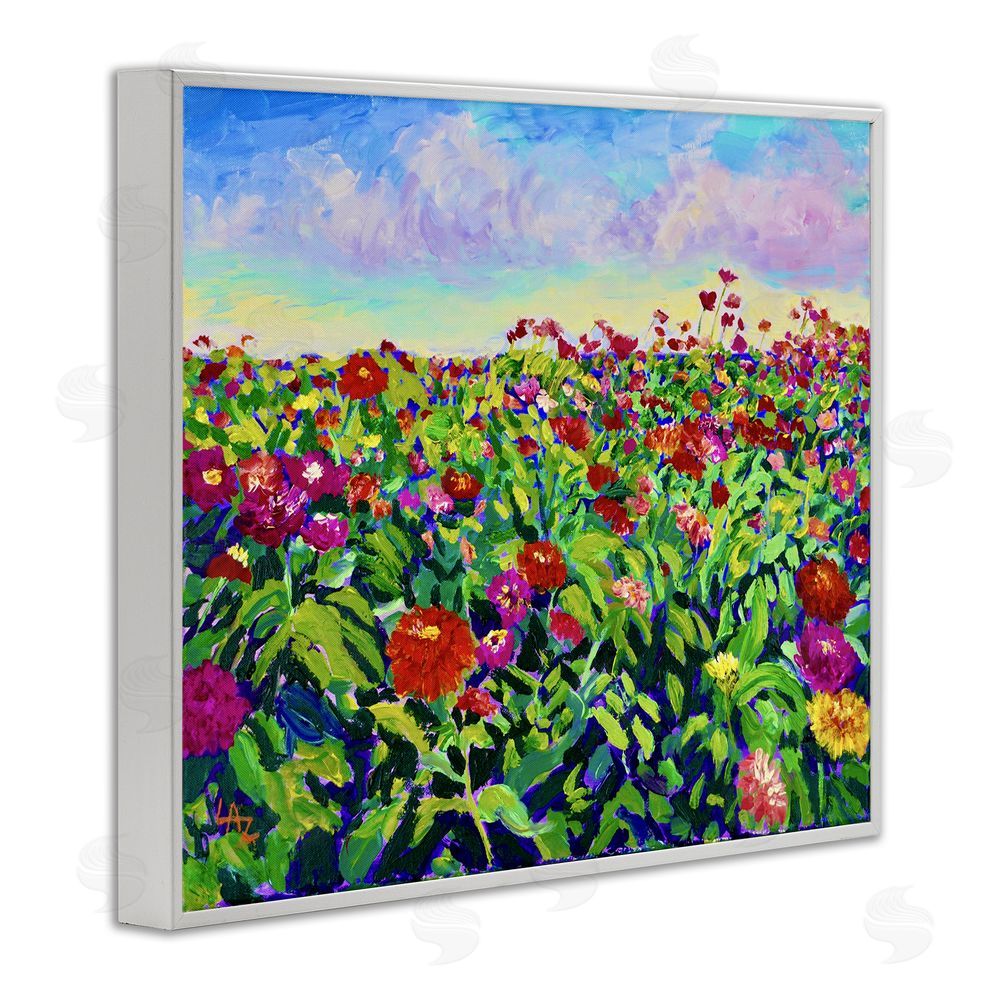 Lee Ann Zirbes Hot Summer Blooms White Framed Giclee Wall Art Print