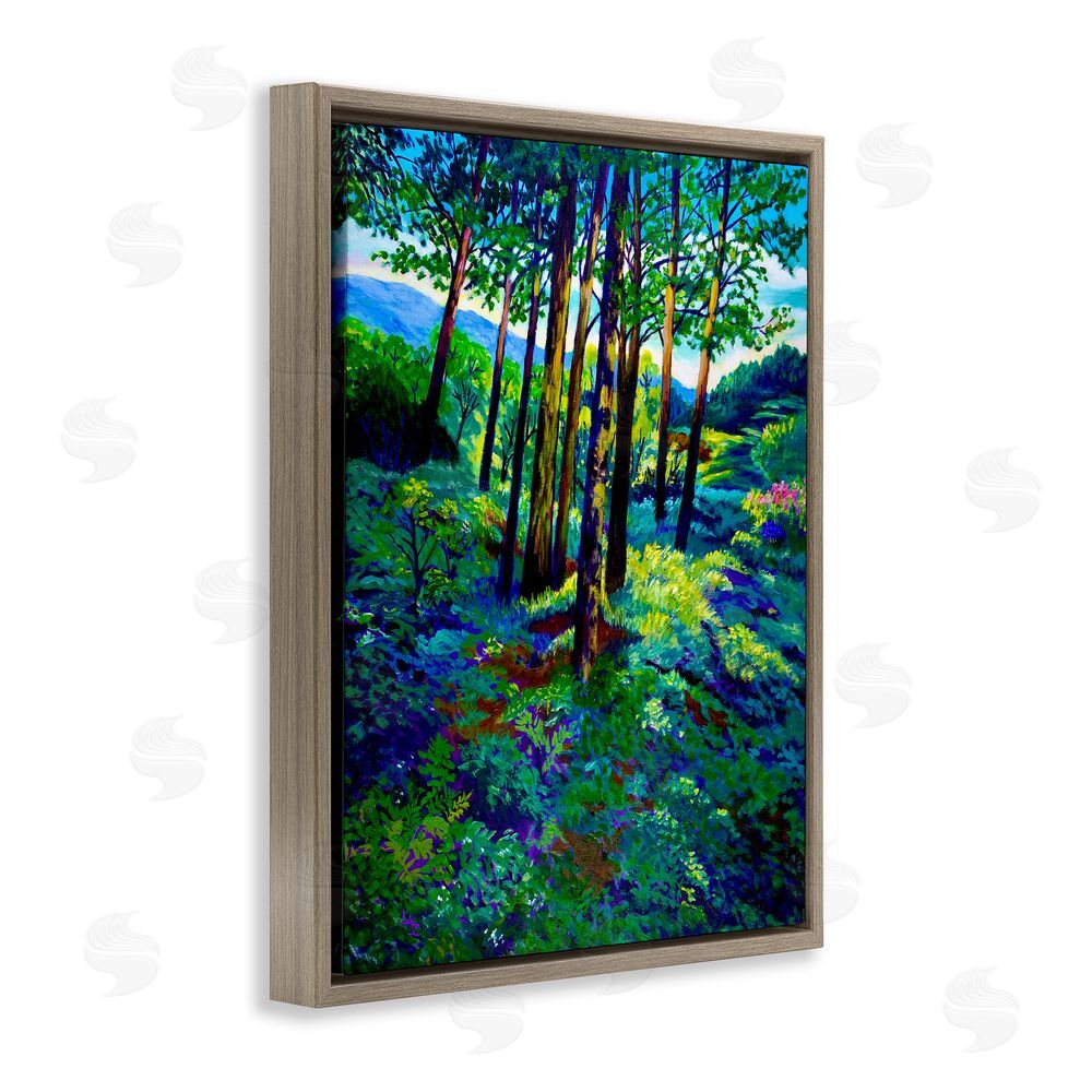 Lee Ann Zirbes Blue Ridge Mountain Breezes Brown Floating Frame Canvas Wall Art Print