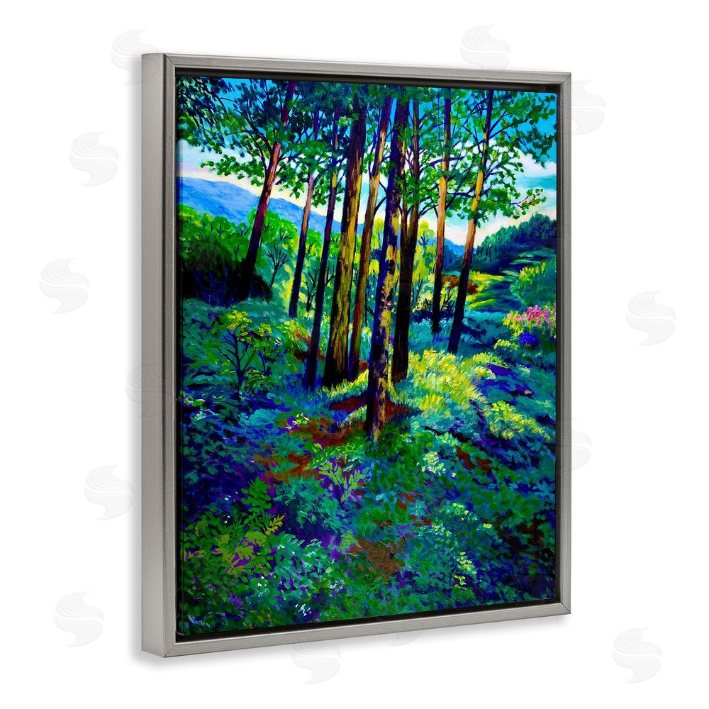Lee Ann Zirbes Blue Ridge Mountain Breezes Gray Floating Frame Canvas Wall Art Print