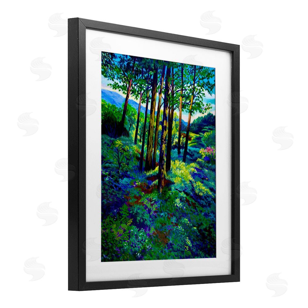 Lee Ann Zirbes Blue Ridge Mountain Breezes Black Framed Print Under Glass with White Mat Wall Art