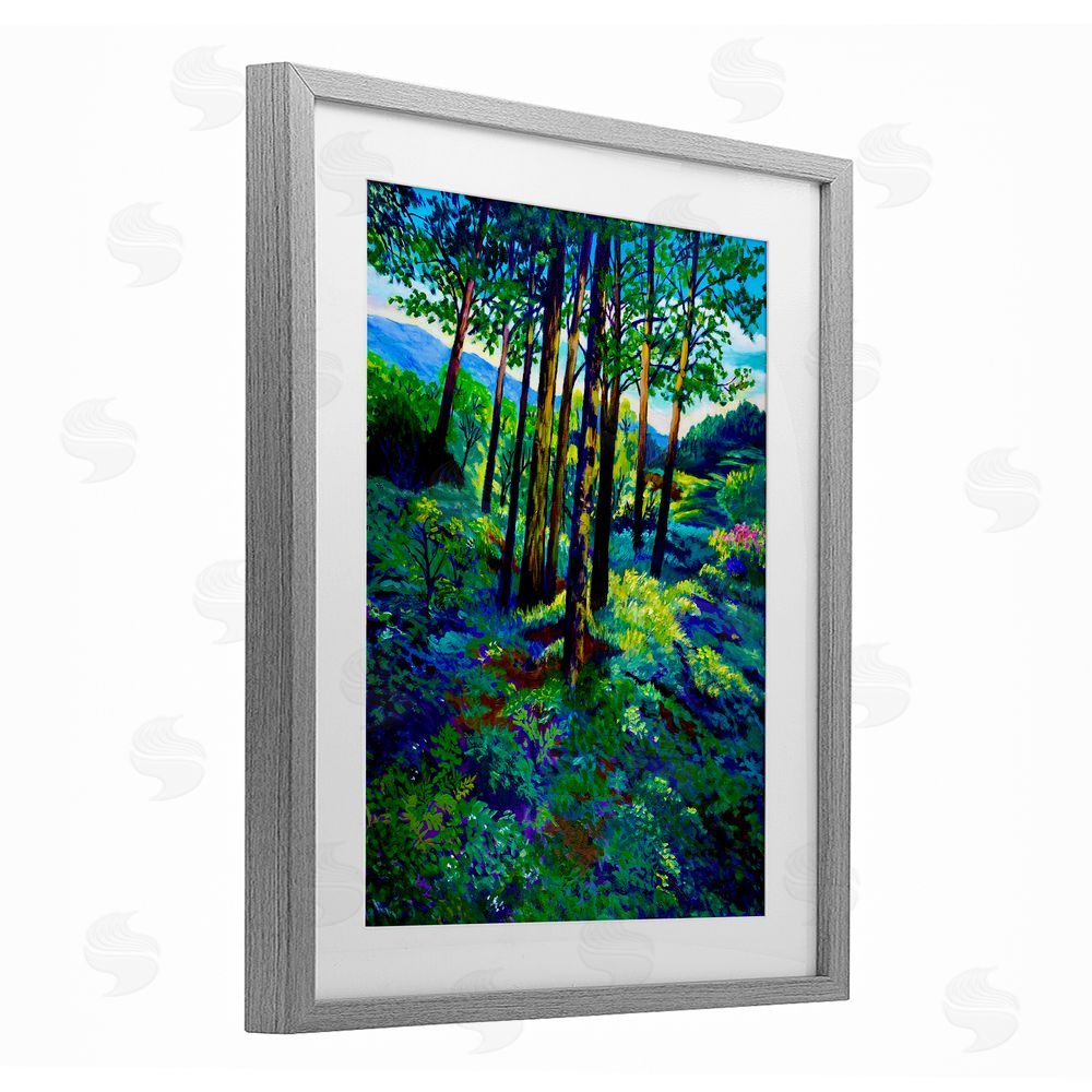 Lee Ann Zirbes Blue Ridge Mountain Breezes Gray Framed Print Under Glass with White Mat Wall Art