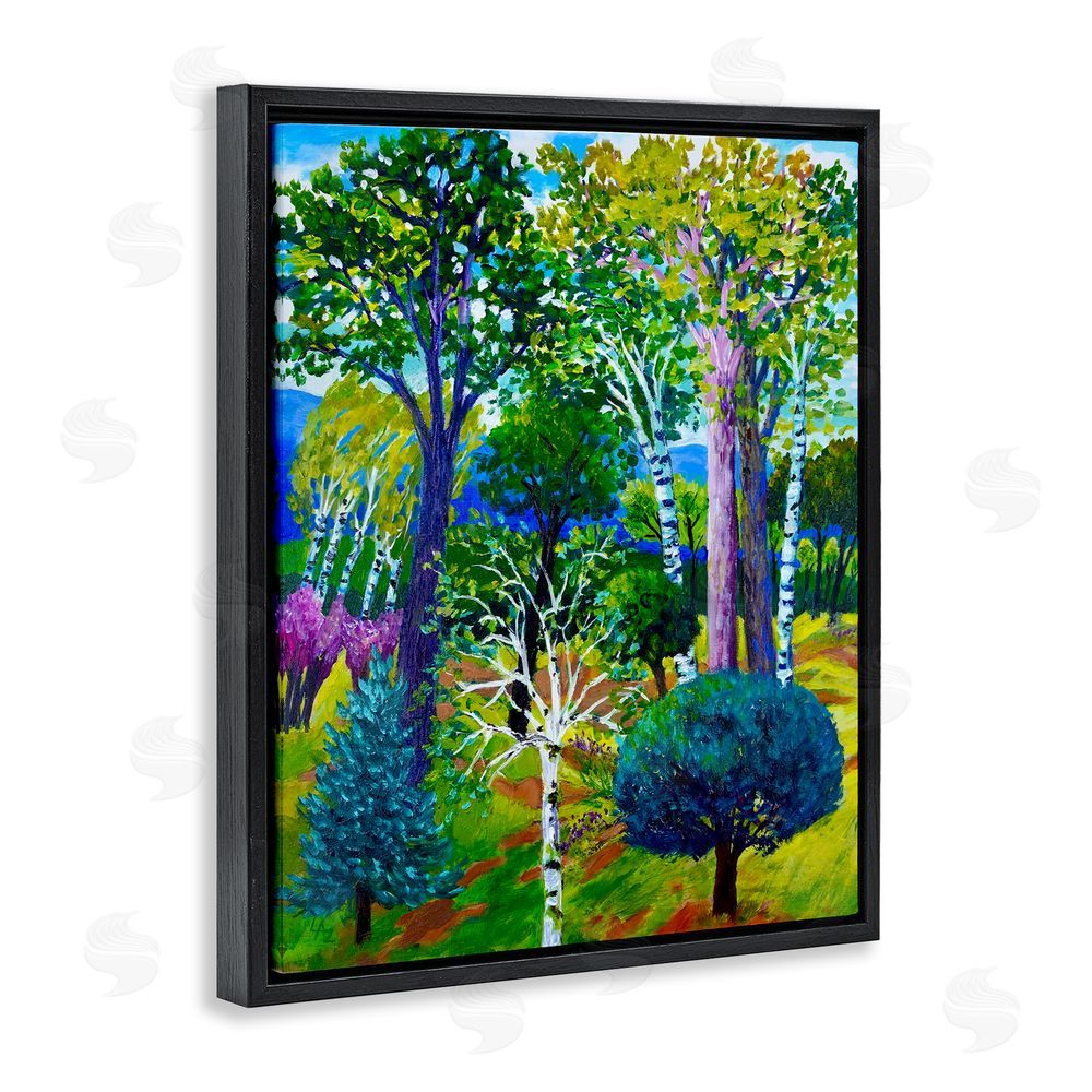 Lee Ann Zirbes Forest Medley Trees Black Floating Frame Canvas Wall Art Print