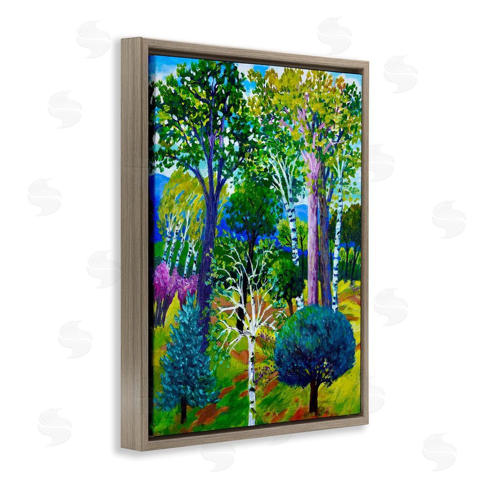 Lee Ann Zirbes Forest Medley Trees Brown Floating Frame Canvas Wall Art Print