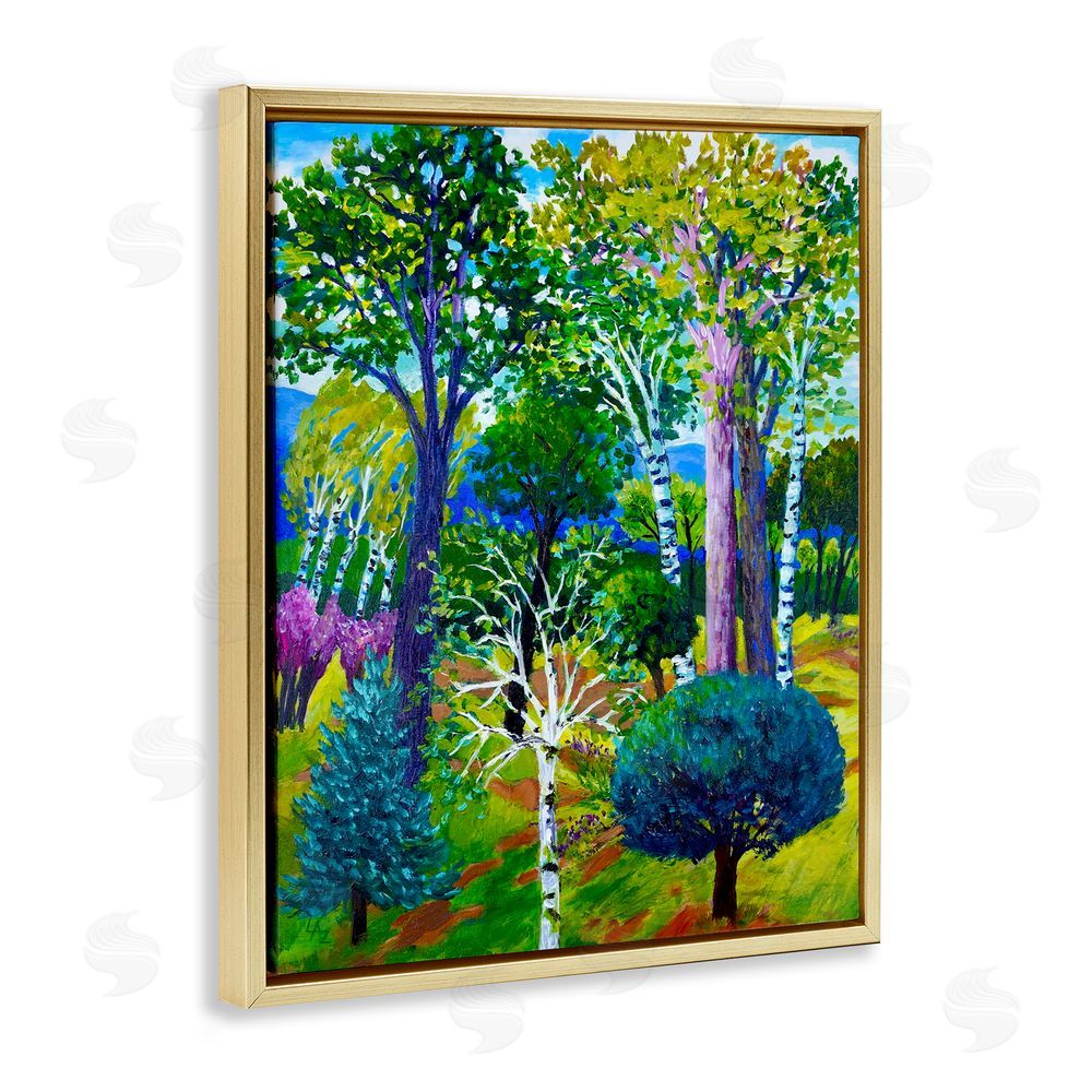 Lee Ann Zirbes Forest Medley Trees Gold Floating Frame Canvas Wall Art Print