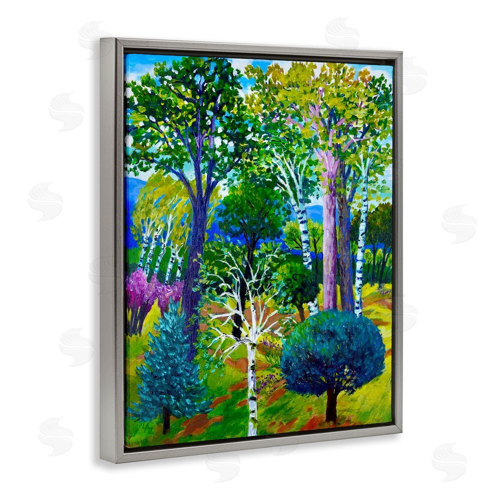 Lee Ann Zirbes Forest Medley Trees Gray Floating Frame Canvas Wall Art Print