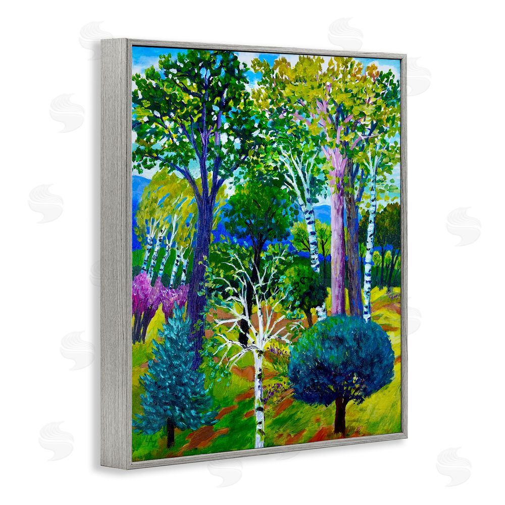 Lee Ann Zirbes Forest Medley Trees Gray Framed Giclee Wall Art Print