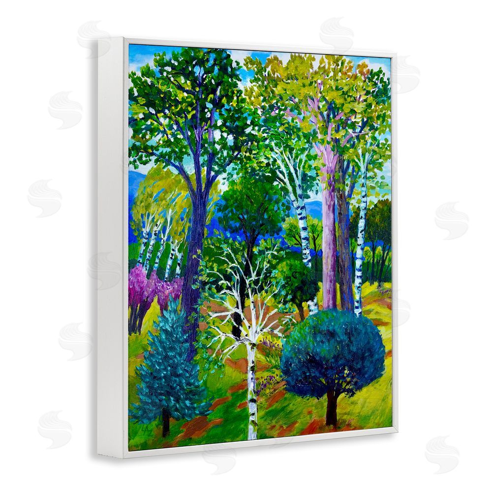Lee Ann Zirbes Forest Medley Trees White Framed Giclee Wall Art Print