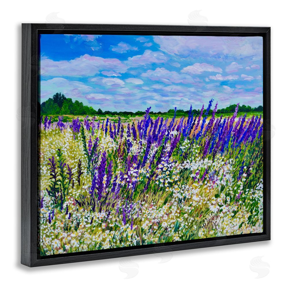 Lee Ann Zirbes Summer's Bounty Meadow Black Floating Frame Canvas Wall Art Print