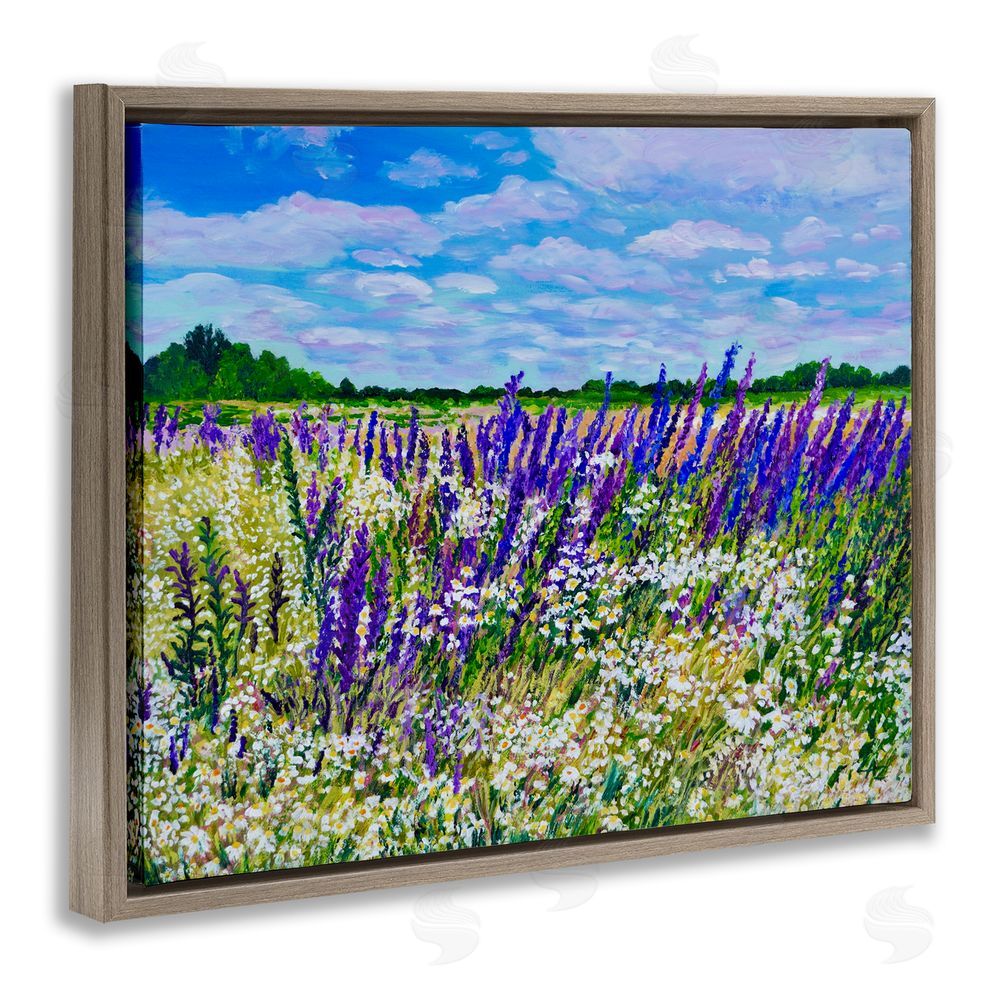 Lee Ann Zirbes Summer's Bounty Meadow Brown Floating Frame Canvas Wall Art Print