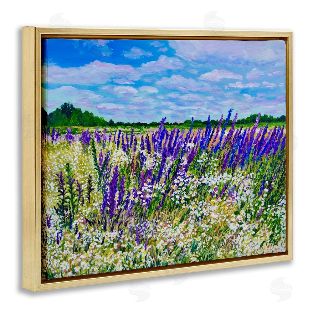 Lee Ann Zirbes Summer's Bounty Meadow Gold Floating Frame Canvas Wall Art Print