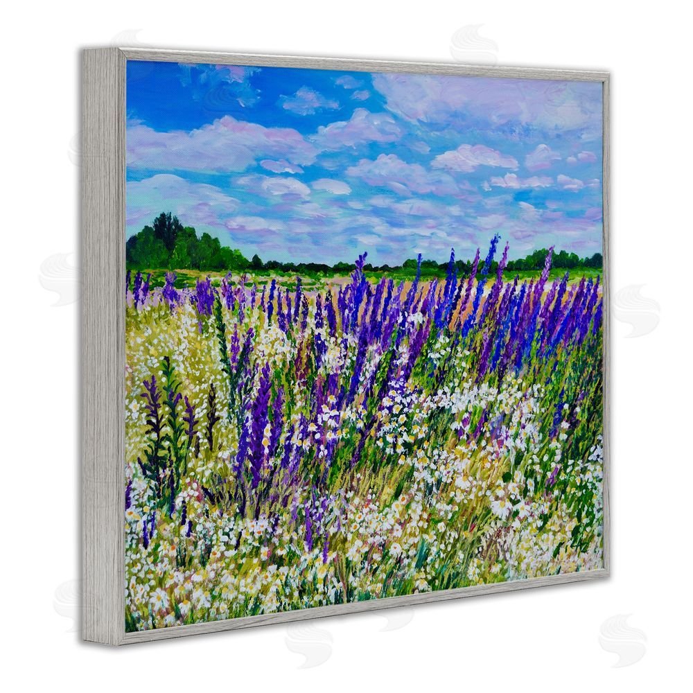 Lee Ann Zirbes Summer's Bounty Meadow Gray Framed Giclee Wall Art Print
