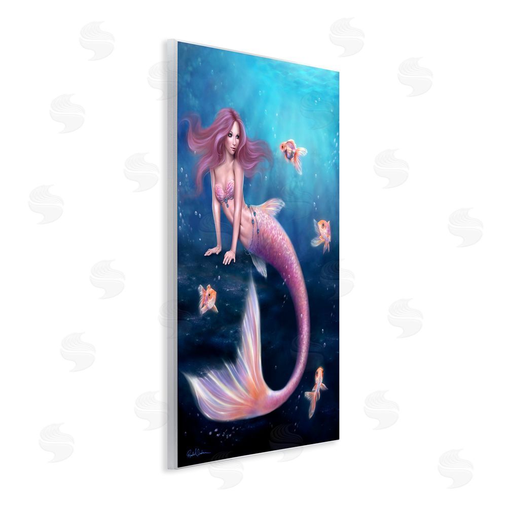Rachel Anderson Aurelia Mermaid & Fish Wooden Wall Plaque Art Print