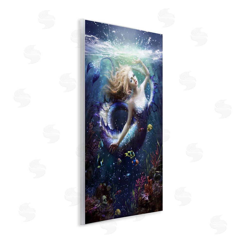 Melanie Delon Deep Sea Mermaid Wooden Wall Plaque Art Print