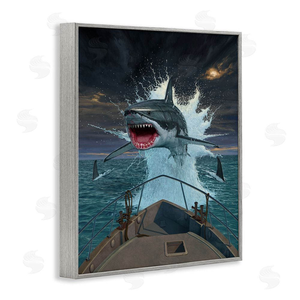 Vincent Hie Fish Out Of Water Gray Framed Giclee Wall Art Print